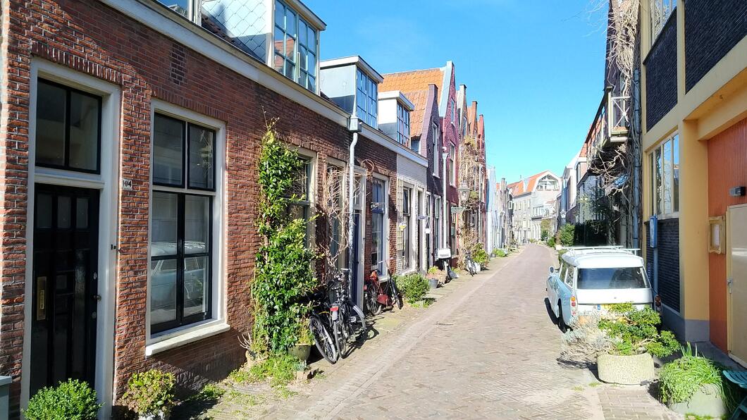 Eens straat in de binnenstad van Leiden