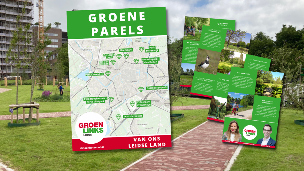 Groene Parels pamflet met Lakenpark als achtergrond