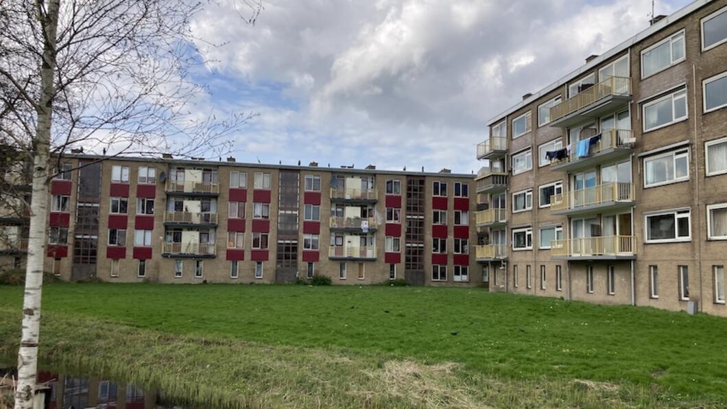 Oude flats in de Rivierenbuurt Leiden